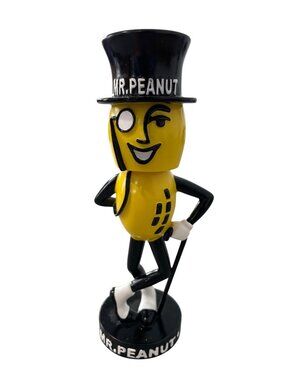 Vintage Planters Mr. Peanut Bobblehead 6" Tall Iconic Figure Collectible Retro